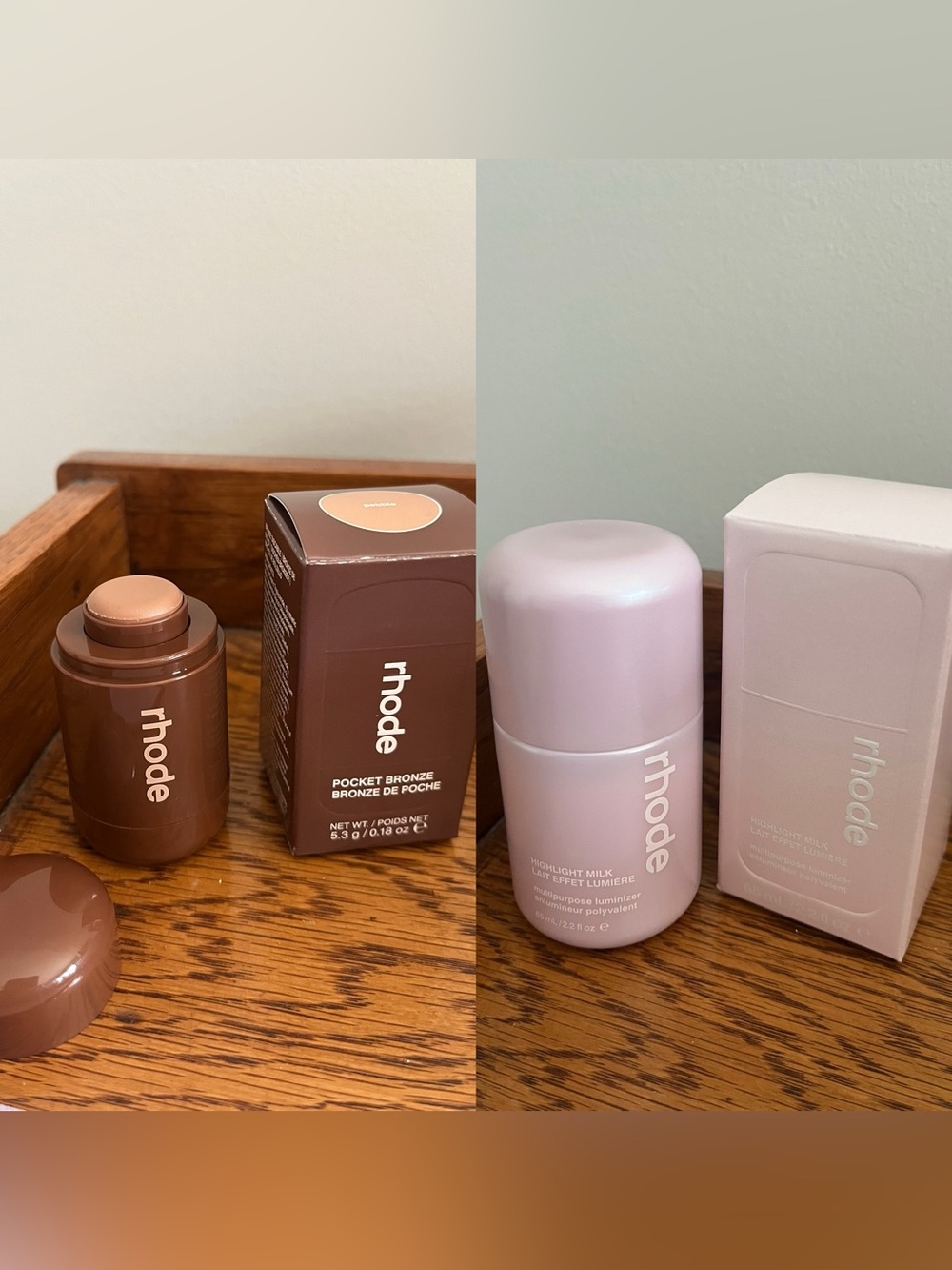 RHODE Pocket Bronze & Highlight Bundle - Pebble & Highlight Milk - Picture 1 of 6
